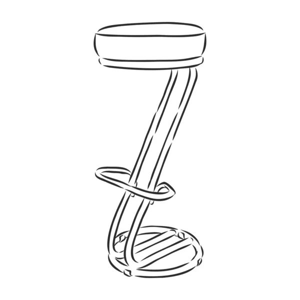 Barstool Mão Desenhada Esboço Doodle Ícone Desenho Vetor Cadeira Alta — Vetor de Stock