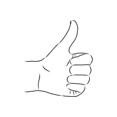 El, çizgi simgesi gibi bir sembol gösteriyor. Baş parmak hareketi yapıyorum. Web sayfası için piktogram, mobil uygulama, tanıtım. UI UX GUI tasarım elemanı. Düzenlenebilir vuruş.