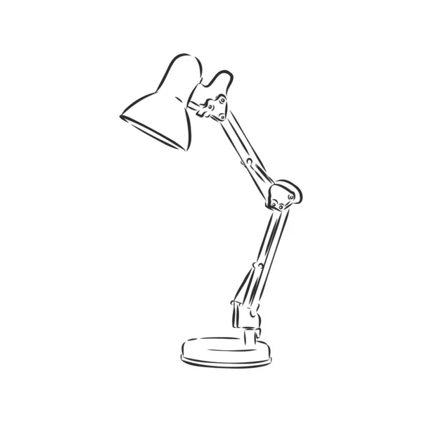 Настільна Лампа Векторна Піктограма Ескізу Ізольована Фоні Рука Намальована Піктограмою — стоковий вектор