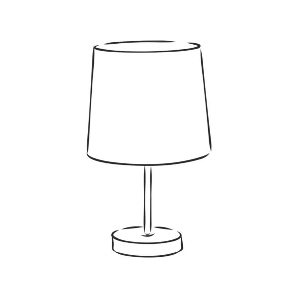 Lampe Table Vectoriel Croquis Icône Isolée Sur Fond Lampe Table — Image vectorielle