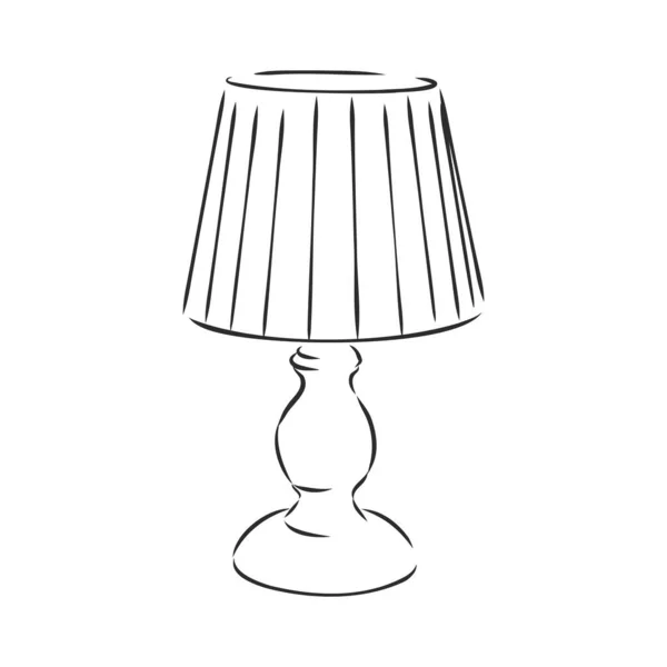 Lampe Table Vectoriel Croquis Icône Isolée Sur Fond Lampe Table — Image vectorielle