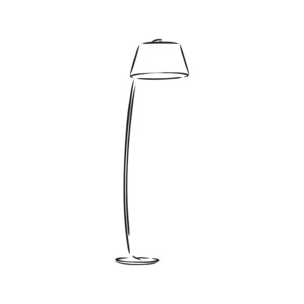 Lampadaire Esquissé Isolé Sur Fond Blanc Illustration Vectorielle Lampadaire — Image vectorielle