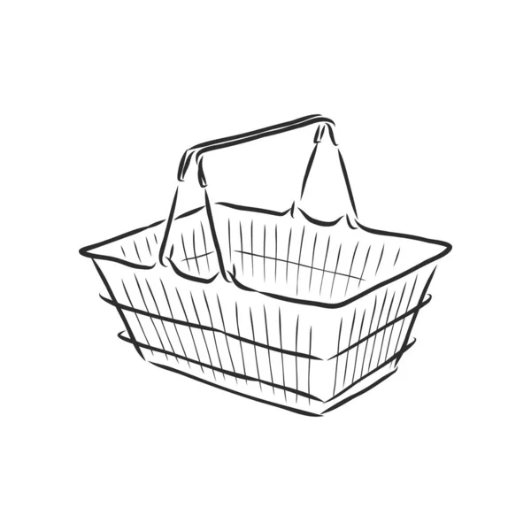 塑料购物篮 涂鸦风格 草图说明 手绘矢量 — 图库矢量图片