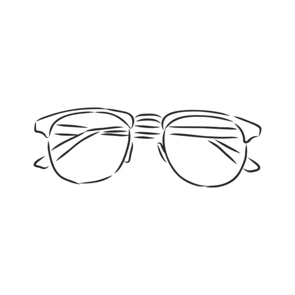 Doodle Outline Vector Illustration Sunglasses Cute Summer Doodle Black White — Stock Vector