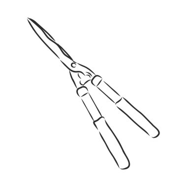 Bahçe makası, satır biçimi ikon vektör illüstrasyon tasarımı