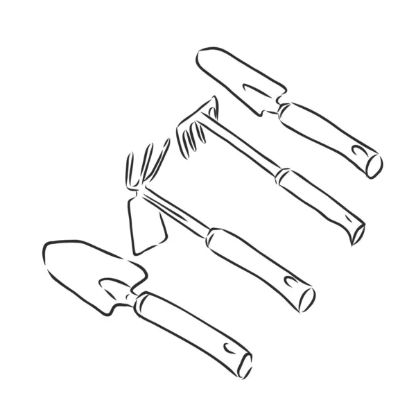 Garden Tools Garden Tools Set Vector Sketch — Stock Vector