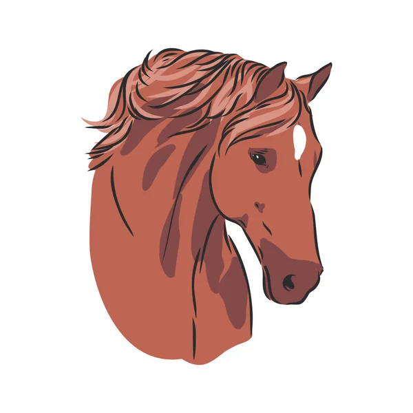 Szczęśliwy Koń Portret Wektor Ilustracja Portret Konia Głowa Konia Wektor — Wektor stockowy