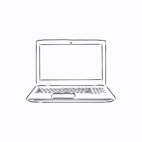 Laptop Skizze Vektorillustration Laptop Vektor Skizze Illustration — Stockvektor