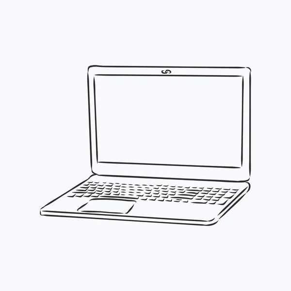 Laptop Sketch Vector Illustration Laptop Vector Sketch Illustration — Stock Vector