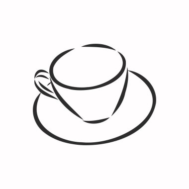 El yapımı seramik kupası. Çizim, vektör illüstrasyonu.