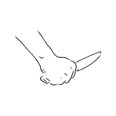 Keskin bir bıçak ya da hançer logosu - vektör çizgisi çizimi.