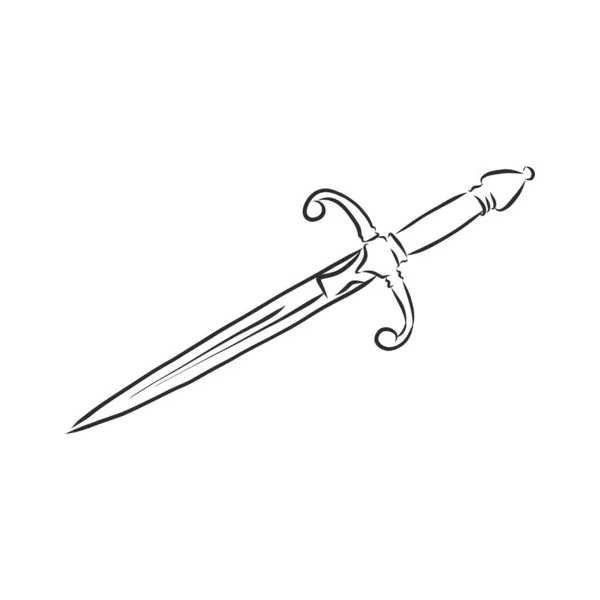 Dolk Doodle Stijl Schets Illustratie Hand Getekend Vector — Stockvector