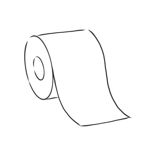 Toilettenpapierrolle Vorhanden Toilettenpapier Vektorskizze — Stockvektor