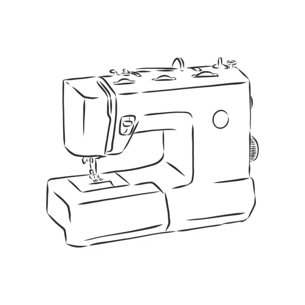 Vektor Illustration Einer Nähmaschine Einfachen Handgezeichneten Skizzenstil — Stockvektor