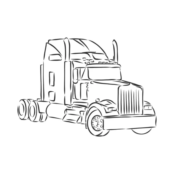 Truck Symbol Sketch Simple Lines — Stock Vector