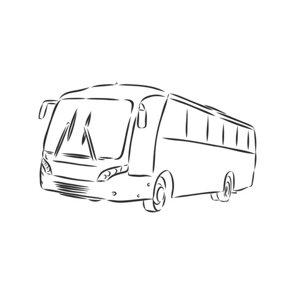 Nowoczesny Symbol Autobusu Zarysowana Ikona Wektora — Wektor stockowy