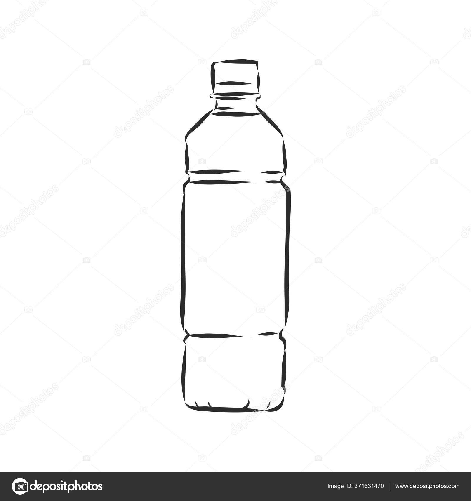 Vector Single Sketch Plastic Bottle Water Vector Image By C Elalalala Yandex Ru Vector Stock 371631470