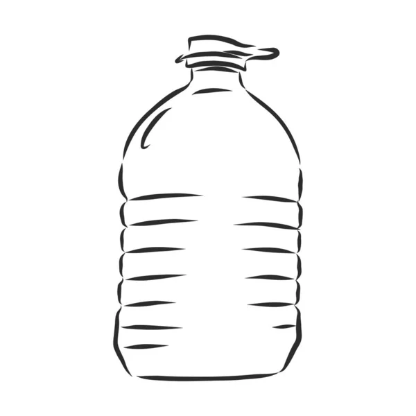 Vector Single Sketch Big Plastic Bottle Water — 图库矢量图片