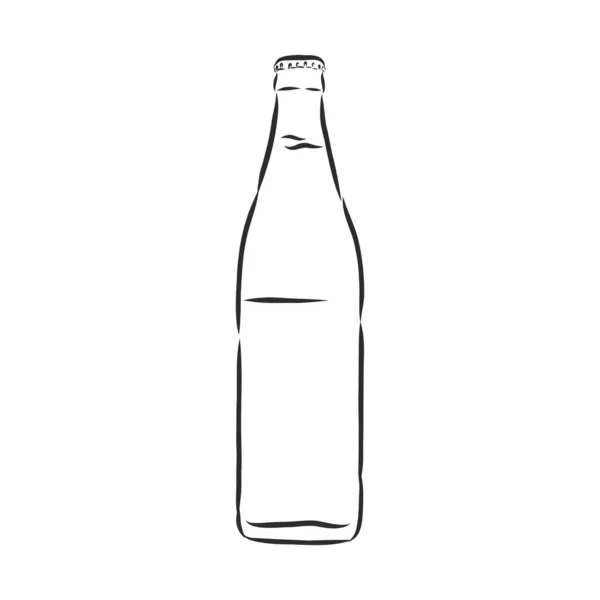 Ungeöffnete Unetikettierte Volle Whiskeyflasche Skizzenhafte Vektorillustration Isoliert Auf Weißem Hintergrund — Stockvektor