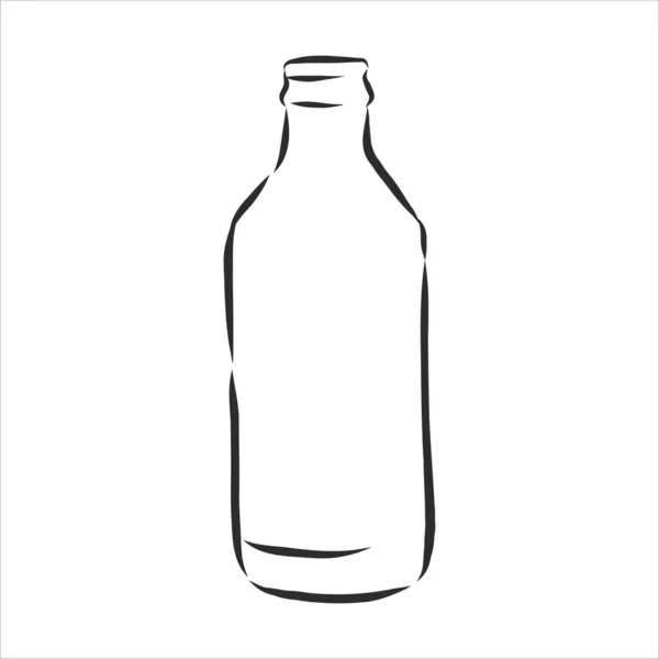 Vettore Bottiglie Schizzo Bottiglia Vetro Schizzo Vettoriale — Vettoriale Stock