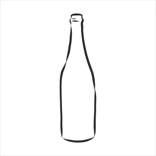 Vector Van Sketch Flessen Vector Van Sketch Flessen Glazen Fles — Stockvector