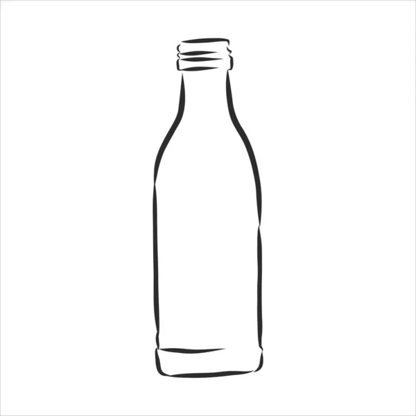 Vector Van Sketch Flessen Vector Van Sketch Flessen Glazen Fles — Stockvector