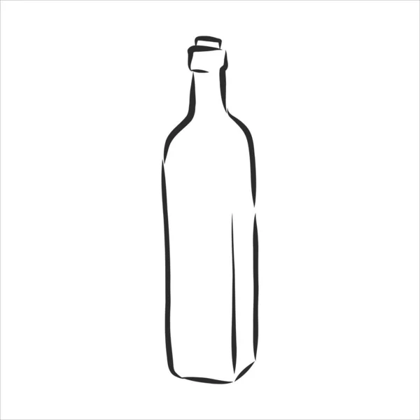Vector Botellas Sketch Vector Botellas Sketch Botella Vidrio Dibujo Vectorial — Vector de stock