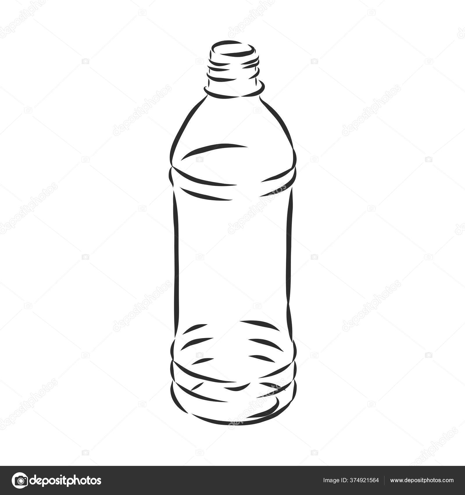 Vector Single Sketch Plastic Bottle Water Stock Vector Royalty Free Vector Image By C Elalalala Yandex Ru 374921564