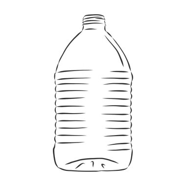 Vektör Tek Çizim Plastik Su Şişesi