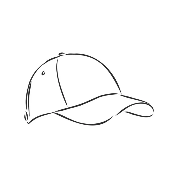 Illustration Vectorielle Casquette Casquette Croquis Vectoriel Baseball — Image vectorielle