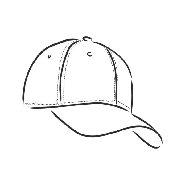 Vektor Illustration Baseball Mössa Mössa Vektor Skiss — Stock vektor