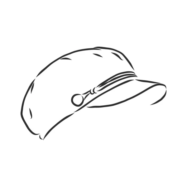 野球帽 キャップ ベクトルスケッチのベクトルイラスト — ストックベクタ