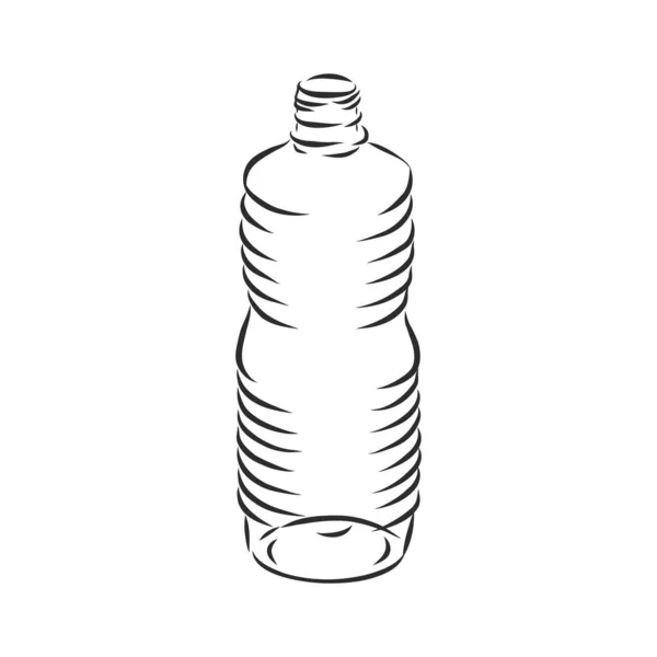 Векторний Одинарний Ескіз Пластикової Пляшки Води — стоковий вектор