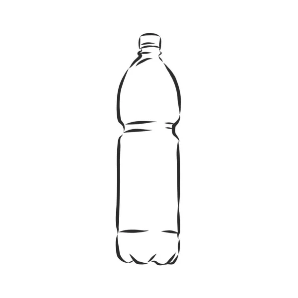 Vektor egy vázlatos műanyag palack víz. műanyag palack, tartály, vektor vázlat illusztráció — Stock Vector