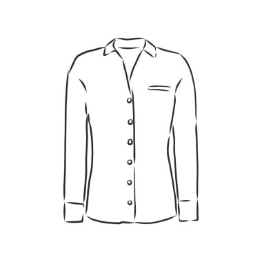 Kadın gömleği çizimi, kadın bluzu, gömlek, vektör çizimi.