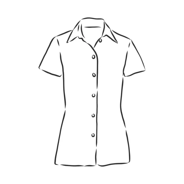 Camisa Mujer Boceto Blusa Mujer Camisa Ilustración Boceto Vectorial — Archivo Imágenes Vectoriales