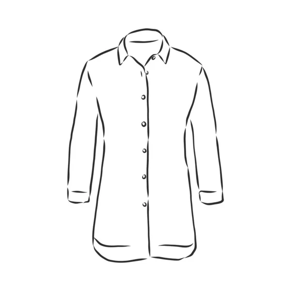 Эскиз Женской Рубашки Женская Блузка Рубашка Векторный Эскиз — стоковый вектор