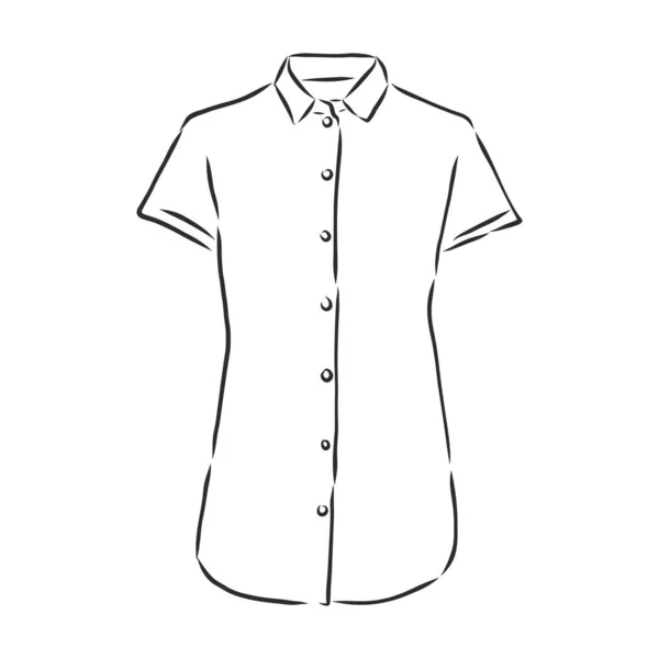 女性のシャツのスケッチ女性のブラウスシャツベクトルのスケッチイラスト — ストックベクタ