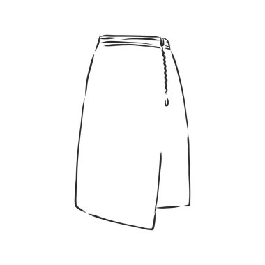 Eteklerin vektör çizimi. Kadın kıyafetleri.