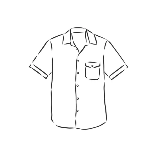 Ilustración Vectorial Camisa Del Hombre Vista Frontal — Archivo Imágenes Vectoriales