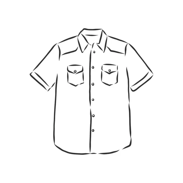 Ilustración Vectorial Camisa Del Hombre Vista Frontal — Vector de stock