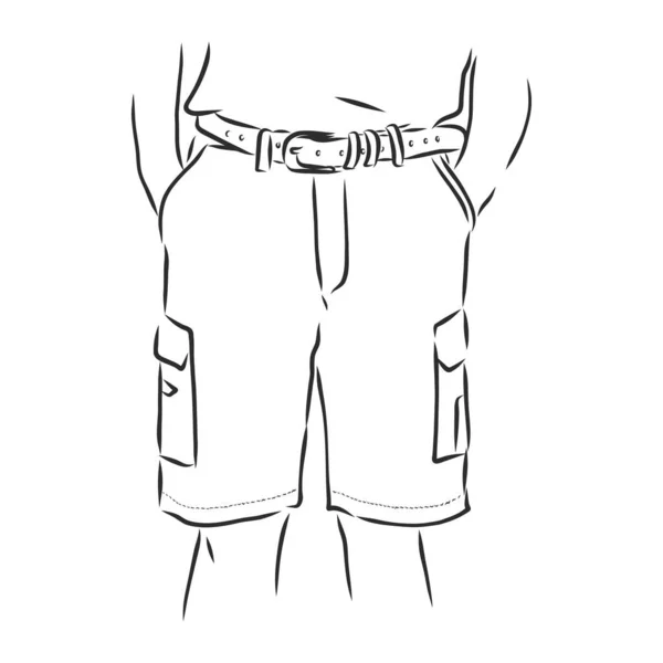 Ilustração Vetorial Shorts Roupas Casuais — Vetor de Stock