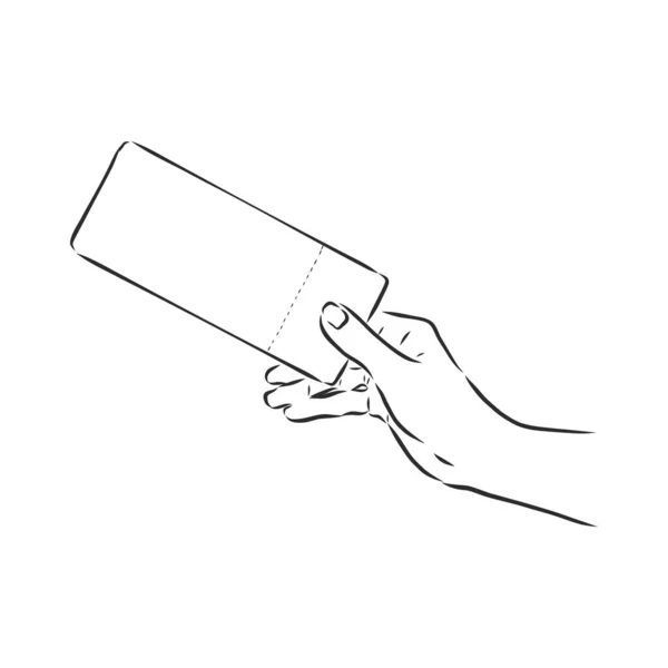 Χειροποίητο Σκίτσο Του Εισιτηρίου Εισιτήρια Στο Χέρι Διανυσματικό Σκίτσο — Διανυσματικό Αρχείο