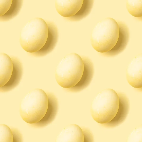 Pastel huevos amarillos patrón isométrico sin costura —  Fotos de Stock