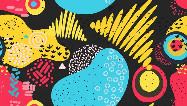 Patrón Sin Costura Con Figuras Abstractas Colores Vector Ilustración — Archivo Imágenes Vectoriales