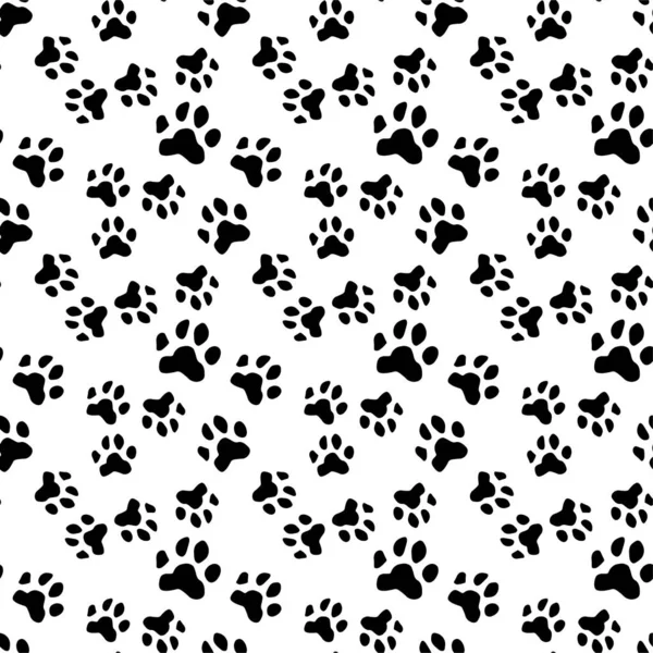 Paws Seamless Pattern Simply Vector Illustration — Stock Vector