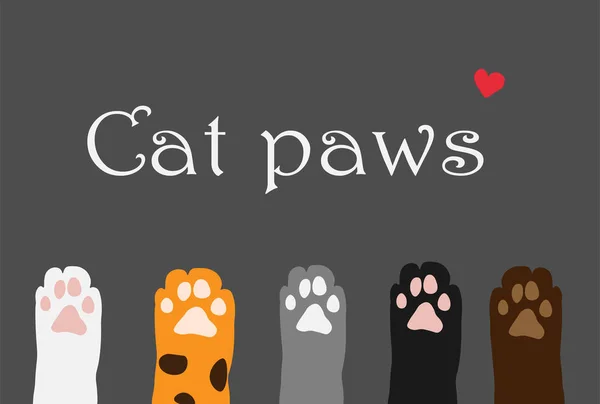 Cat Paws Wallpaper Legs Dog Paw Cat Background Kitten Flat — 스톡 벡터