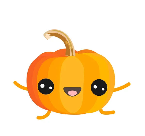 Cool Cute Yellow Pumpkin White Background Vector Illustration Excellent Vegetable — 스톡 벡터