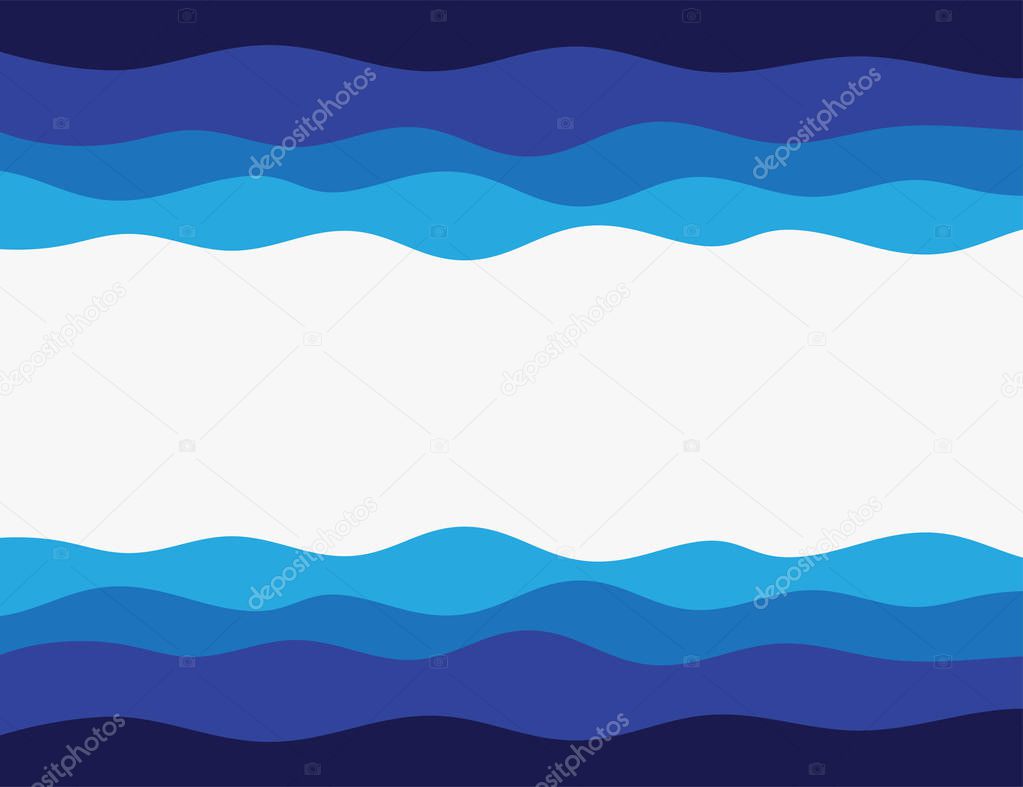 Blue water waves layered art paper card. Creative design. Water wave background , color background, Modern flat style. Abstract template for perfect banners, presentation, covers... Vector 