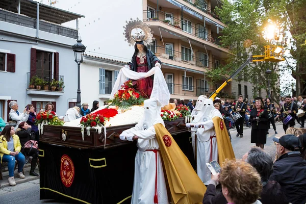 Palma Espagne Avril 2019 Procession Jeudi Saint Des Pénitents Fraternité — Photo